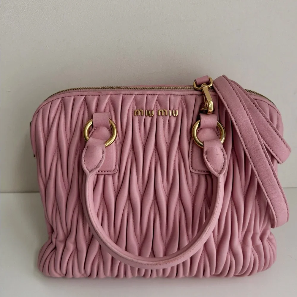 Authentic Miu Miu Matelasse Two-way Satchel Crossbody Handbag - Picture 2 of 16